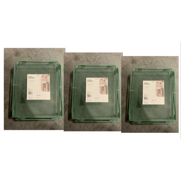 U Brands 3PK Mesh Locker Shelf Sage Green Size 12" - Picture 1 of 5